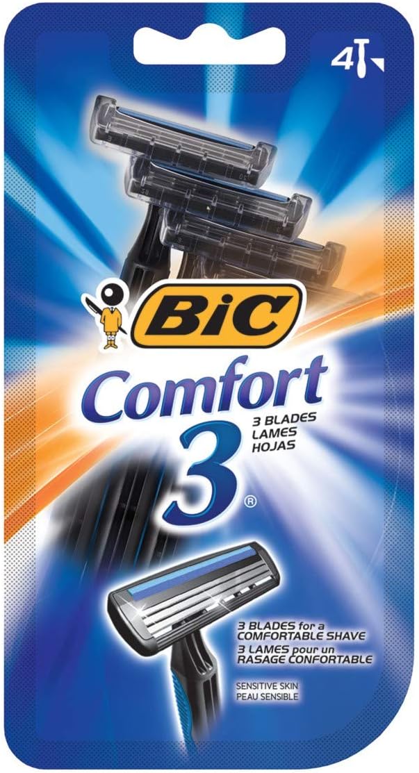 Bic Shaver Mens Comfort 3 (4 Count) (Pack of 6)