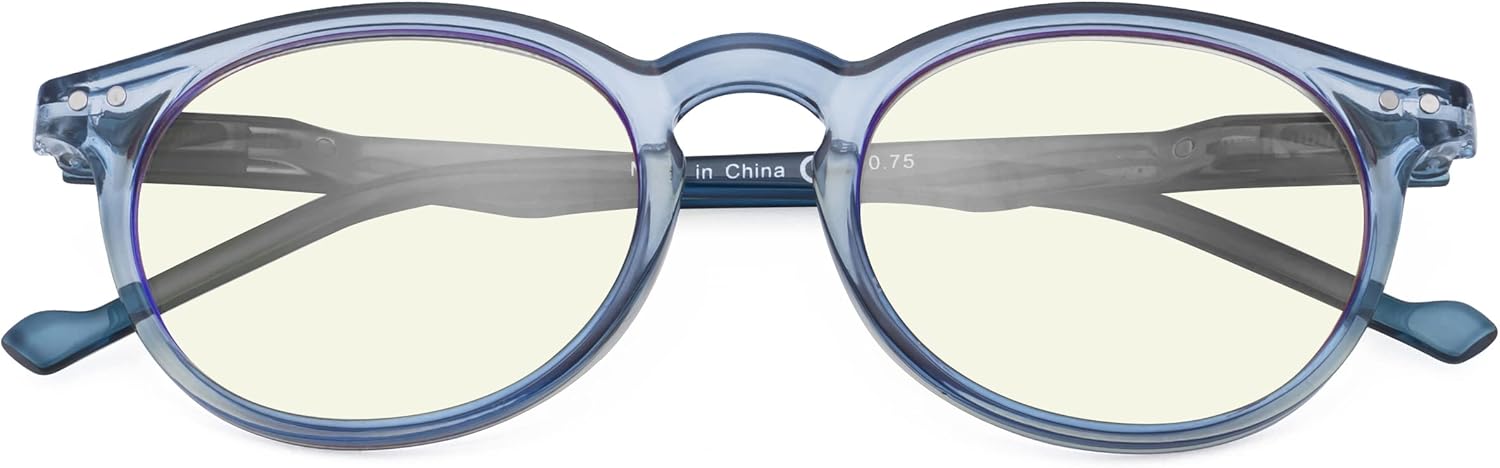 CessBlu Ladies Computer Glasses Round Oval Blue Light Filter Reading Eyeglasses Women