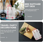 ABOOFAN 6 Pack Mini Suitcase Candy Boxes 3X2X1.5In Party Favor Boxes for Wedding Bridal Shower Travel Theme Decorations