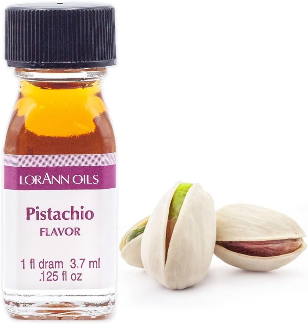 LorAnn Oils Super Strength Flavoring, Used For Candy Making, Flavoring Extracts, Baking, Hard Candy, & Flavor Oils - Bold, Natural Flavors 4X Stronger Than Extracts, Pistachio, Pack of 2, 0.125 fl oz