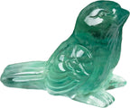 Fluorite Crystal Bird Carving Hand Carved Gemstone Bird Figurine 2.4 Inch Polished Animal Sculpture Healing Stone Home Office Desk Decoration Gift Collection