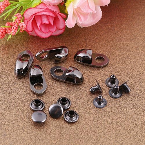 Jeanoko 20pcs/set Boot Lace Hooks Kit Boot Hooks Lace Fittings With Rivets for Repair Camp Hike Climb Accessories
