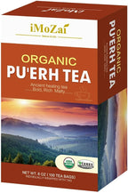 Imozai Organic Puerh Tea Bags 100 Count Individually Wrapped