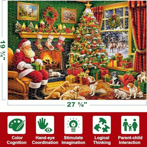 Advent Calendar 2025 for Adults Kids Teens, 1000 Pieces Christmas Jigsaw Puzzles 24 Days Surprises Christmas Countdown Calendar Gift Box Family Game Advent Puzzle Xmas Gifts for Boys Girls Women Men