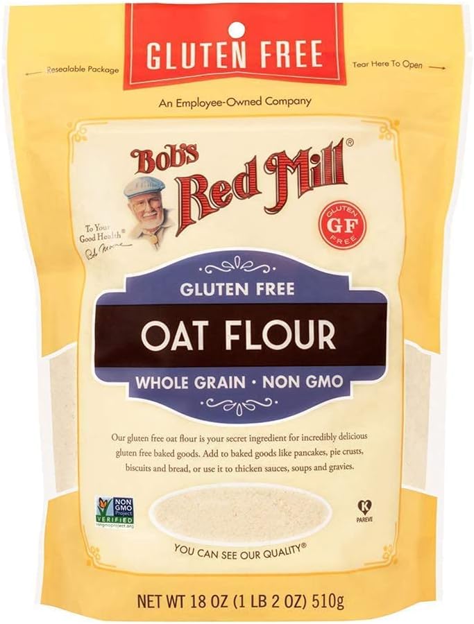 Bob's Red Mill Gluten Free Oat Flour, 18 oz (Pack of 1) - Gluten Free, Whole Grain, Vegan, Kosher
