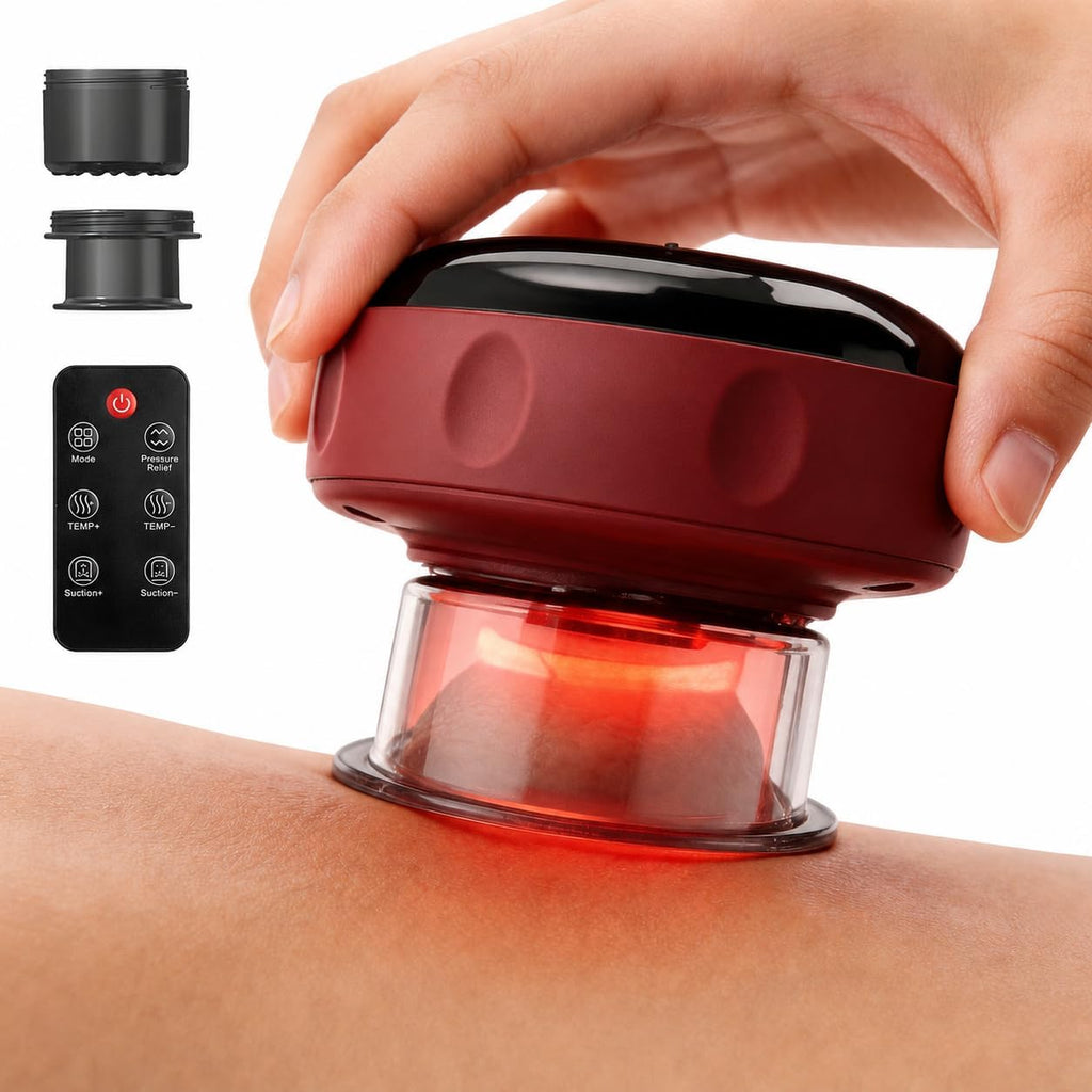 Smart Cupping Massager Device, 12-Level Dynamic Cupping Kit for Relaxing Massage Care, Electric Cupping Set for Muscle Relaxation, Adjustable Suction & Heat
