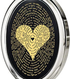 NanoStyle Love Necklace with I Love You inscribed in 120 languages in Miniature Text of Pure Gold on a Romantic Onyx Pendant for Women, 18" Rolo Chain