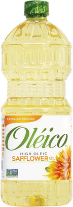 Oleico - High Oleic, Non GMO Certified, Kosher Verified, Expeller Pressed, High Heat Stable Safflower Oil, Bottle of 32.3 fl oz