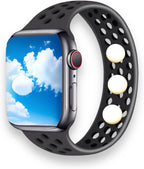 Acupressure Watch Band for Stress, Focus, Motion Relief & Sleep – Waterproof Silicone Solo Loop – Natural Calming Support – Apple Watch Compatible Wristband (M 38/41)