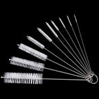 10-Piece Stainless Steel Cleaning Brush Set with Soft Nylon Bristles – Perfect for Bottles, Glass Tubes, and Kitchenware