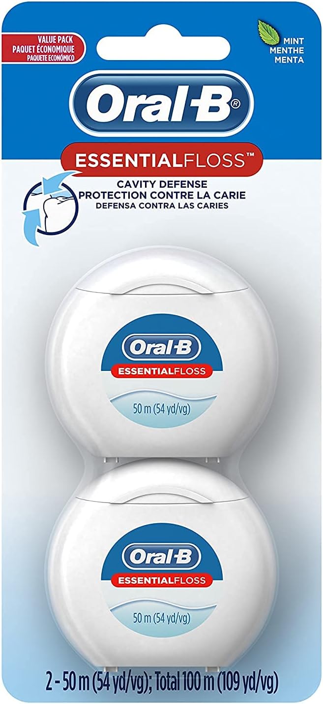 Oral-B EssentialFloss Cavity Defense Dental Floss, 50 M, 2 Pack
