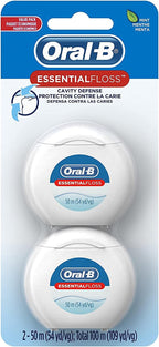 Oral-B EssentialFloss Cavity Defense Dental Floss, 50 M, 2 Pack