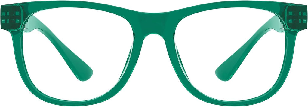 Eyekepper Metalless Reading Glasses with Screwless Spring Hinges Large Frame Readers for Men Green +1.25