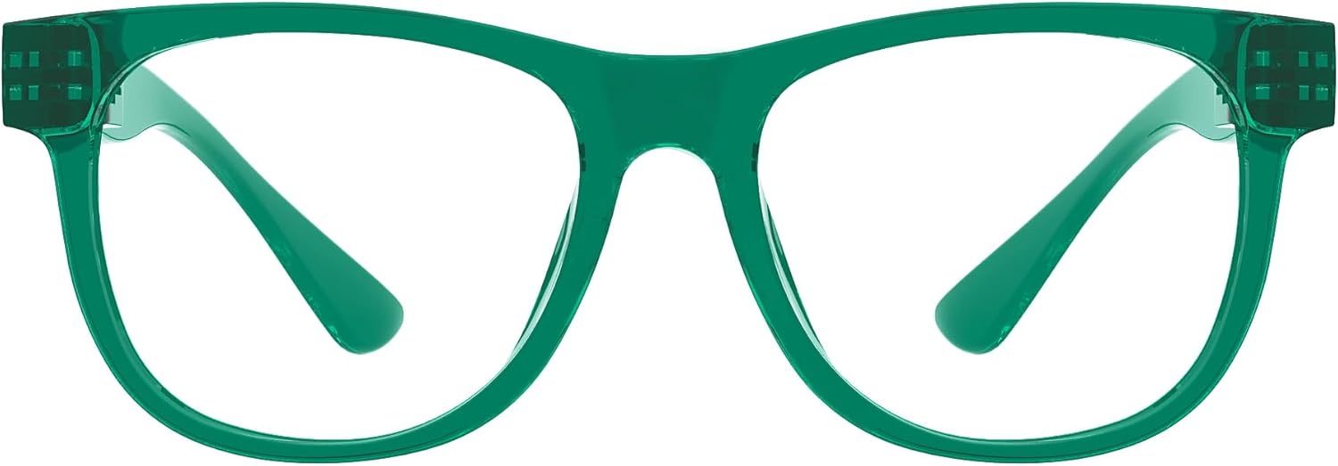 Eyekepper Metalless Reading Glasses with Screwless Spring Hinges Large Frame Readers for Men Green +1.25