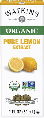 Watkins Organic Pure Lemon Extract, Non-GMO, Kosher, 2 oz. Bottle, 1-Pack