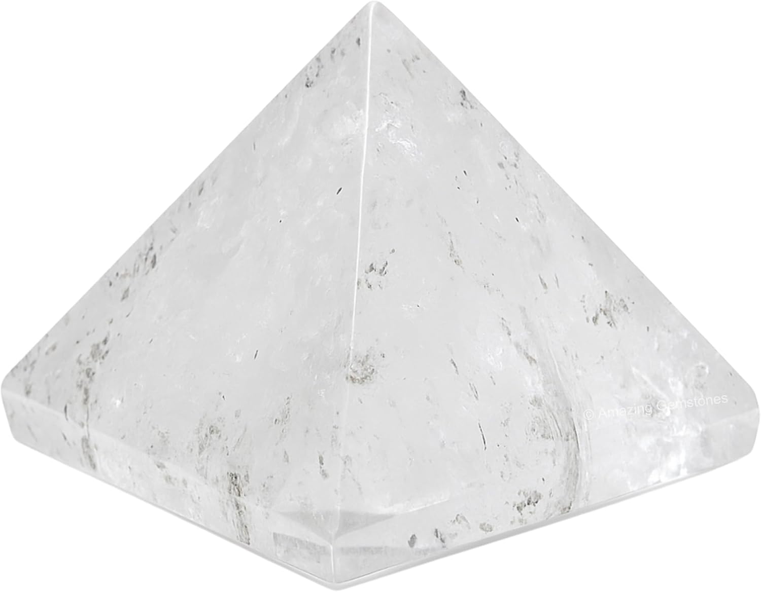 Amazing Gemstone Clear Quartz Pyramid Crystal Healing Stones - 1.5" Great Pyramid Figurine of Natural Stone Pyramid for Meditation, Reiki, Chakra Balancing and Crystal Pyramids Grid