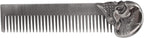 Pocket Beard Comb, Zinc Alloy Skull Pattern Hair Styling Combs, Mustache Comb with Smooth Rounded Teeth, for Men Travel Grooming (Silver)