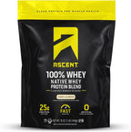 Ascent 100% Whey Protein Powder - Post Workout Whey Protein Isolate, Zero Artificial Flavors & Sweeteners, Gluten Free, 5.5g BCAA, 2.6g Leucine, Essential Amino Acids, Vanilla 1 lb