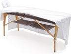 Massage Table Skirt,Massage Face Rest Cover,and Massage Table Under Storage 3pcs Set,SPA Bed Cover,Bed Valance,Soft and Stretchable Fabric Fit Different Size (White)
