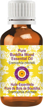 Deve Herbes Pure Buddha Wood Essential Oil (Eremophila mitchelli) Steam Distilled 2ml (0.06 oz)