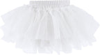 Baby Girls Soft Fluffy Tutu Skirt with Diaper Cover, Tulle Dress Skirt 3 Layers Soft for Newborn,Toddler