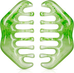 Geiserailie 2 Pcs Jade Combs Esthetician Supplies Massage Stone Hair Gua Sha Scraping Scalp Comb Facial Massage Tool Handheld Head Tools Head Caring Therapy Mother's Day for Women(Elegant Style)