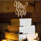 Mr and Mrs Cake Toppers, KOOTIPS Wooden Wedding Cake Topper Party Cake Decoration (Mr and mrs cake topper A)