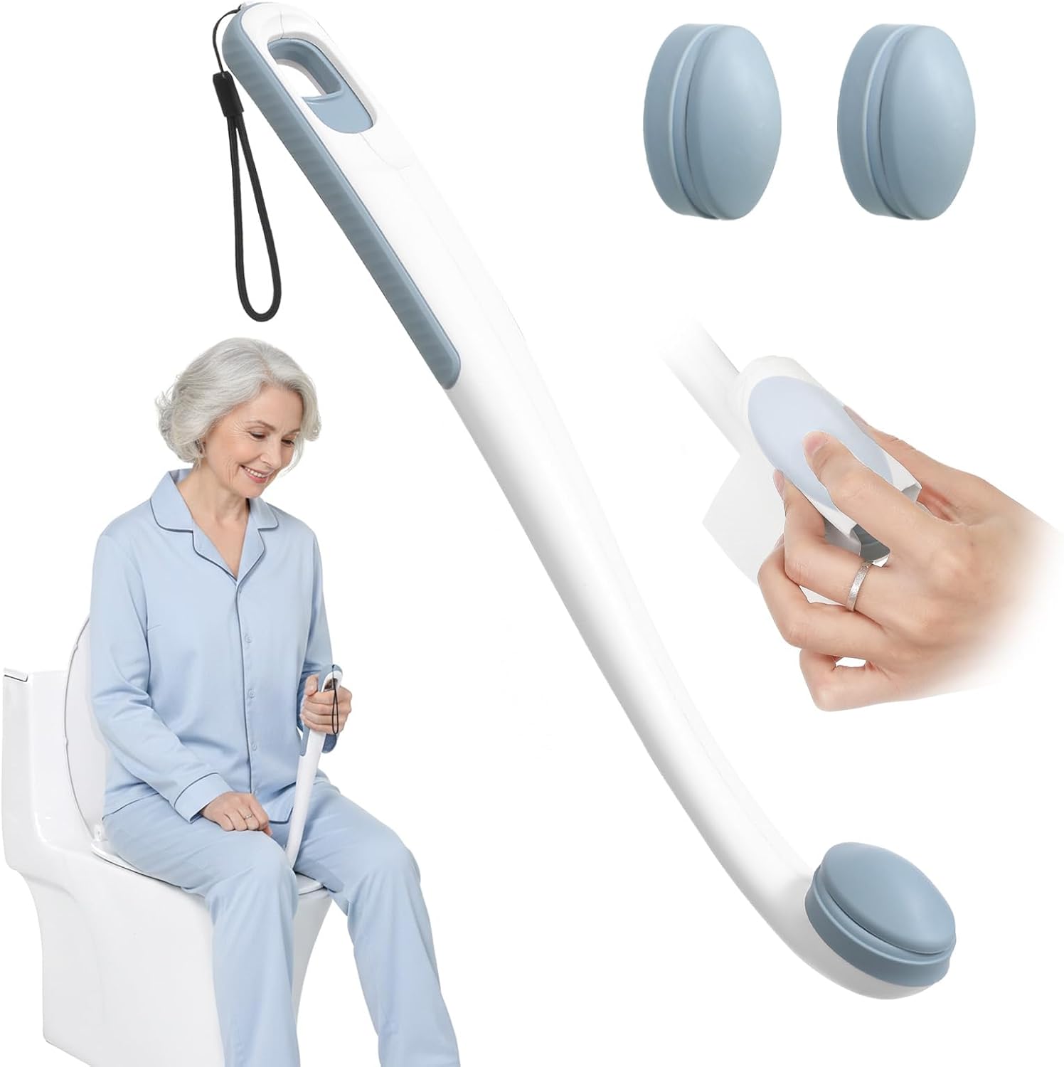 Toilet Aid - Newly Upgraded Firmly Clamp the Toilet Paper/Wipes, Personal Bottom Wiping Tool, Bathroom Mobility Aid for Disabled/Elderly/Surgery Recovery, 16.5" (1 pcs)