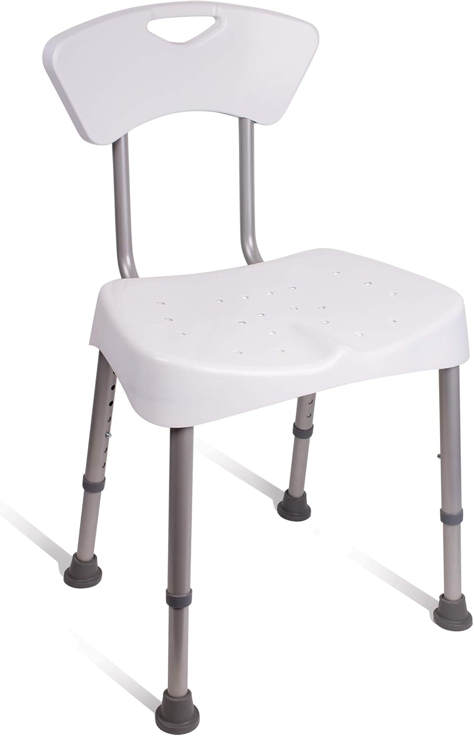 Carex Bath Seat and Shower Chair with Back - Durable Bath Chair for Shower, Shower Seat and Bench for Adults, Height Adjustable Shower Chair for Elderly, Shower Stools for Small Spaces