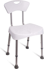 Carex Bath Seat and Shower Chair with Back - Durable Bath Chair for Shower, Shower Seat and Bench for Adults, Height Adjustable Shower Chair for Elderly, Shower Stools for Small Spaces