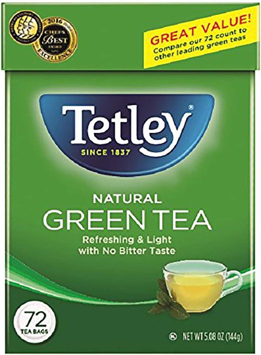 Tetley Green Tea, 72 Teabags (Pack of 6) (Packaging may vary)