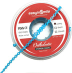 SNAWOP Dental Orthodontic Power Chain Multicolor Spool Elastic Rubber Bands for Teeth Braces (Long, Light Blue)