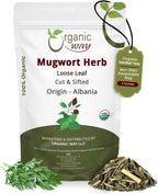 Organic Way Mugwort Herb Loose Leaf Cut & Sifted (Artemisia Vulgaris) Herbal Tea | Kosher & USDA Certified | Vegan, Non-GMO & Gluten Free | Raw from Albania (4 Ounce (Pack of 1)