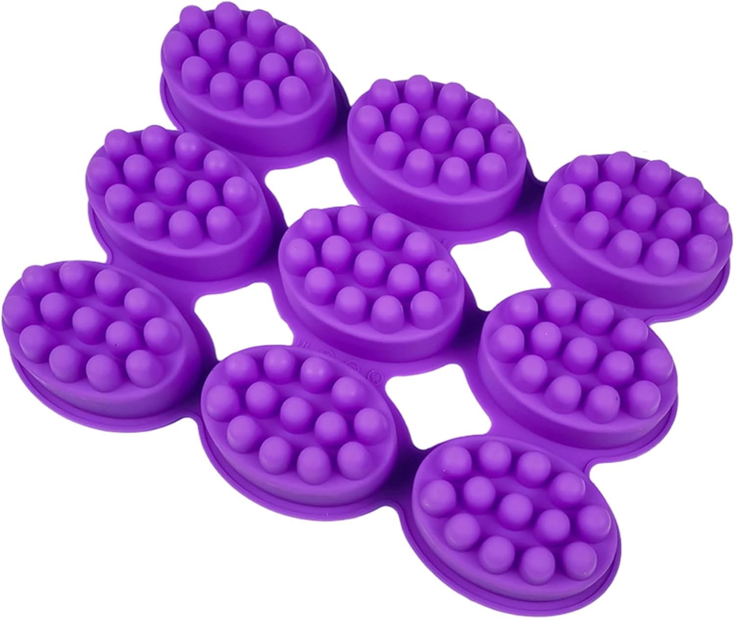 Massage Soap Molds, Nonstick & Free 9 Cavity Oval Silicone Massage Soap Making Molds for DIY Homemade Craft