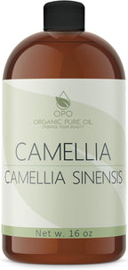 Japanese Camellia Seed Oil - Pure, Cold Pressed, Unrefined, Extra Virgin, 16 OZ Skin, Body, Hair Care Perfect for Face, Nails, & More by Organic Pure Oil