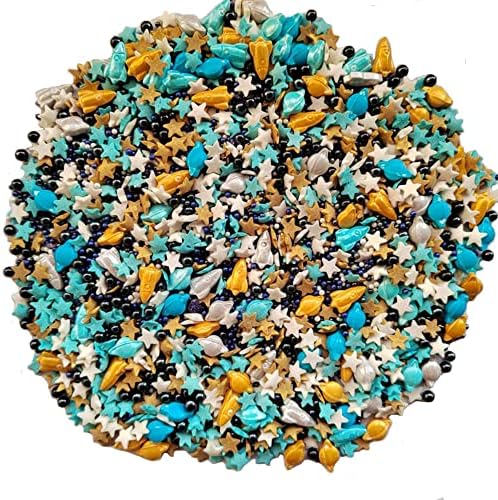 Homankit Space Theme Sprinkles Planet Rocket Stars Cookie Decorations Baking Cake Cupcake Topper Decoration 3.35 Ounce