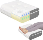 baibu Leg Elevation Pillow, Dual-Layer Foam Wedge for Legs and Knee Support, Feet Elevation Pillow for Sleeping, Blood Circulation & Swelling Relief, White