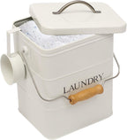 Laundry Powder Bin, Washing Powder Storage Tin with Scoop, Airtight Lid & Handles, Laundry Detergent Powder Storage Box - Perfect for Holding Pods Tablets Capsules Powder Detergent-White