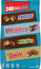 Mars SNICKERS, TWIX, 3 MUSKETEERS & MILKY WAY Individually Wrapped Variety Pack Minis Chocolate Candy Bars Bulk Assortment, 67.2 oz Bag