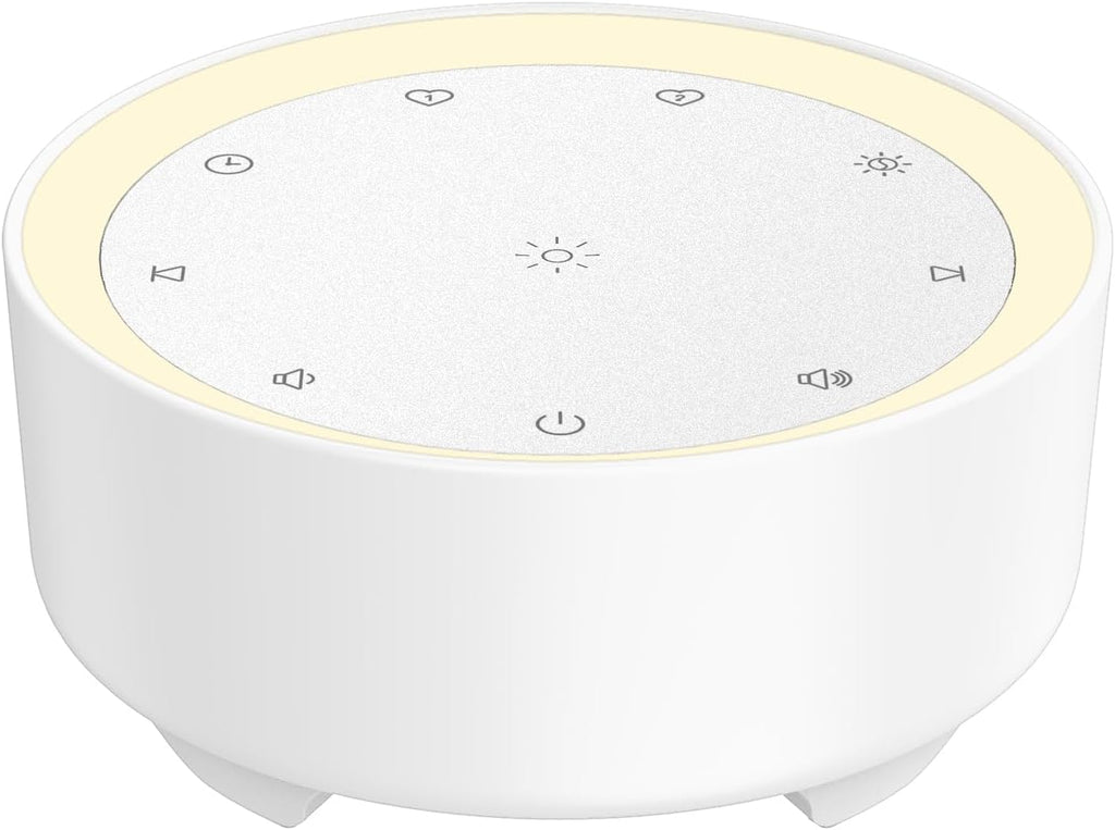 Kipcush White Noise Machine for Sleeping, 20 Soothing Sounds Including White Pink Brown Noise, Fan and Nature, Custom Shortcut Buttons, Dimmable Night Light, 8 Hour Timer, USB Powered