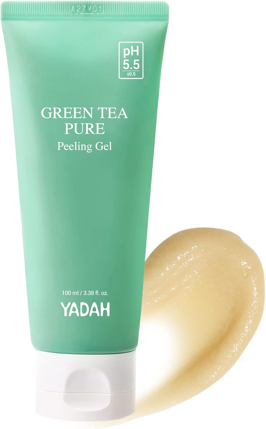 YADAH Green Tea Pure Peeling Gel, 3.4 Fl Oz - pH Balanced Exfoliating Gel with Natural Cellulose for Smooth, Resurface and Even Skin for Moisture Balance