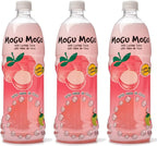 [Pack of 3] [Free Measuring Spoon] Mogu Mogu Juice with Nata De Coco - 33.8 Fl Oz Large Family Size (Lychee), 320 ml