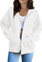 Zip Up Hoodie Women Oversized Long Sleeve Sweatshirt Casual Comfortable Fashion Pullover Jacket 2025 Autumn Winter Clothes