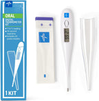 Medline 30-Second Oral Digital Stick Thermometer with Fahrenheit/Celsius - Accurate & Fast Readings - 20 Sheaths Included