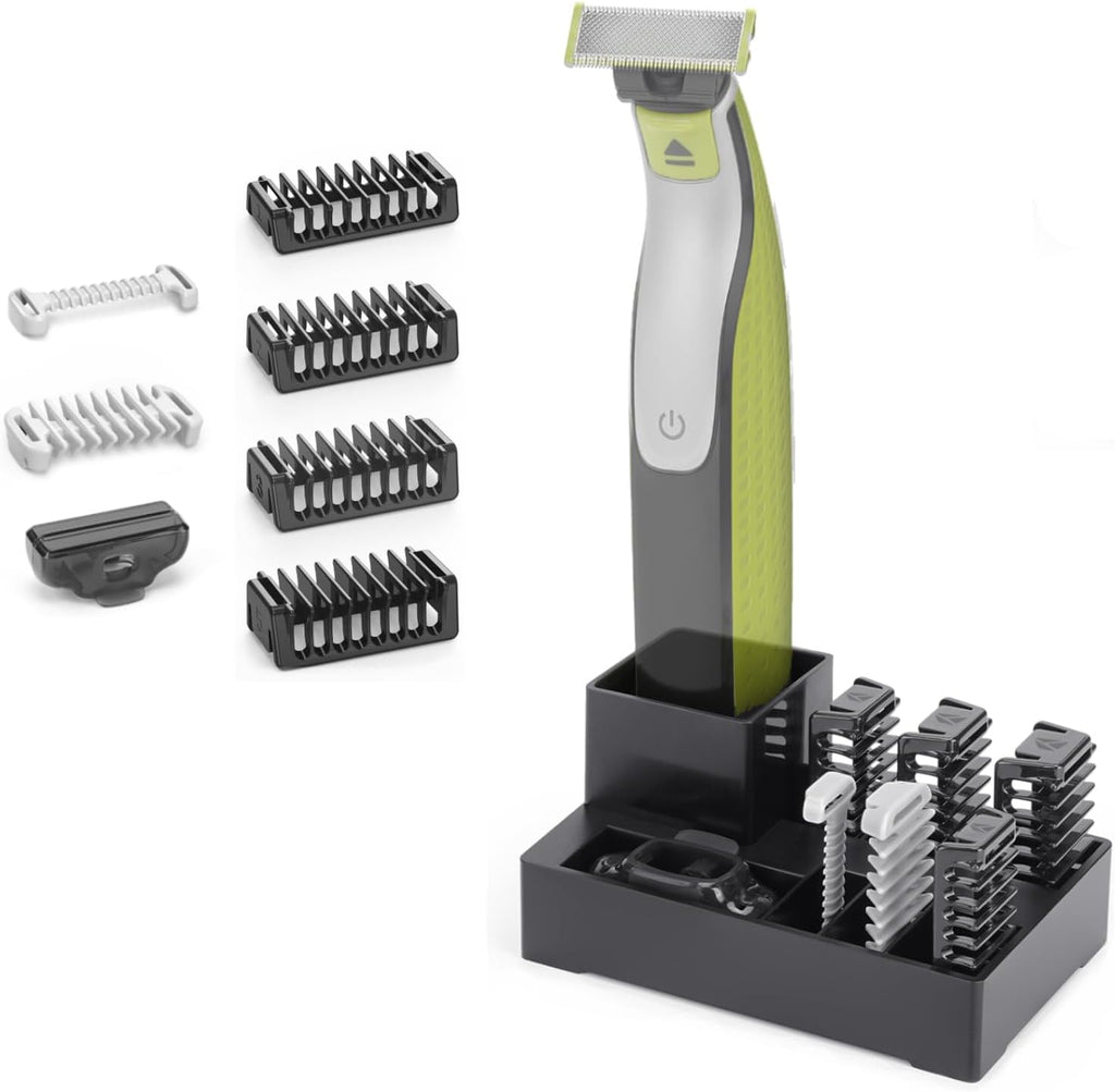 Guide Guards with Stand—1/2/3/5mm, Skin & Body Combs Replacement Fit for O Blade QP2724, QP2834, QP25XX, QP26XX, QP65XX, QP66XX Pro Series, Premium Guards with a Reliable Base (6PC+Stand)
