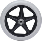 6in 5 Hole Solid Wheel, PU Wheelchair Rollator Caster Hub Replacement 608ZZ Metal Bearing for Wheelchairs, Rollators, Walkers