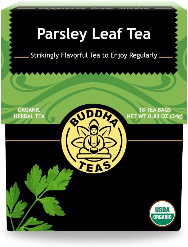 Buddha Teas - Organic Parsley Leaf Tea - Herbal Tea - For Health & Wellbeing - With Antioxidants & Minerals - Clean Ingredients - Caffeine Free - OU Kosher & Non-GMO - 18 Tea Bags (Pack of 1)