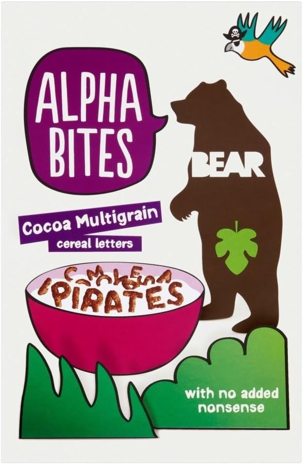 Bear Alpha Bites Cocoa Multigrain Cereal Letters (375g)