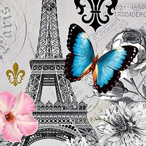 Ambiente Paper Lunch Napkins, Ici Paris, Pack of 20, 6.5" x 6.5"