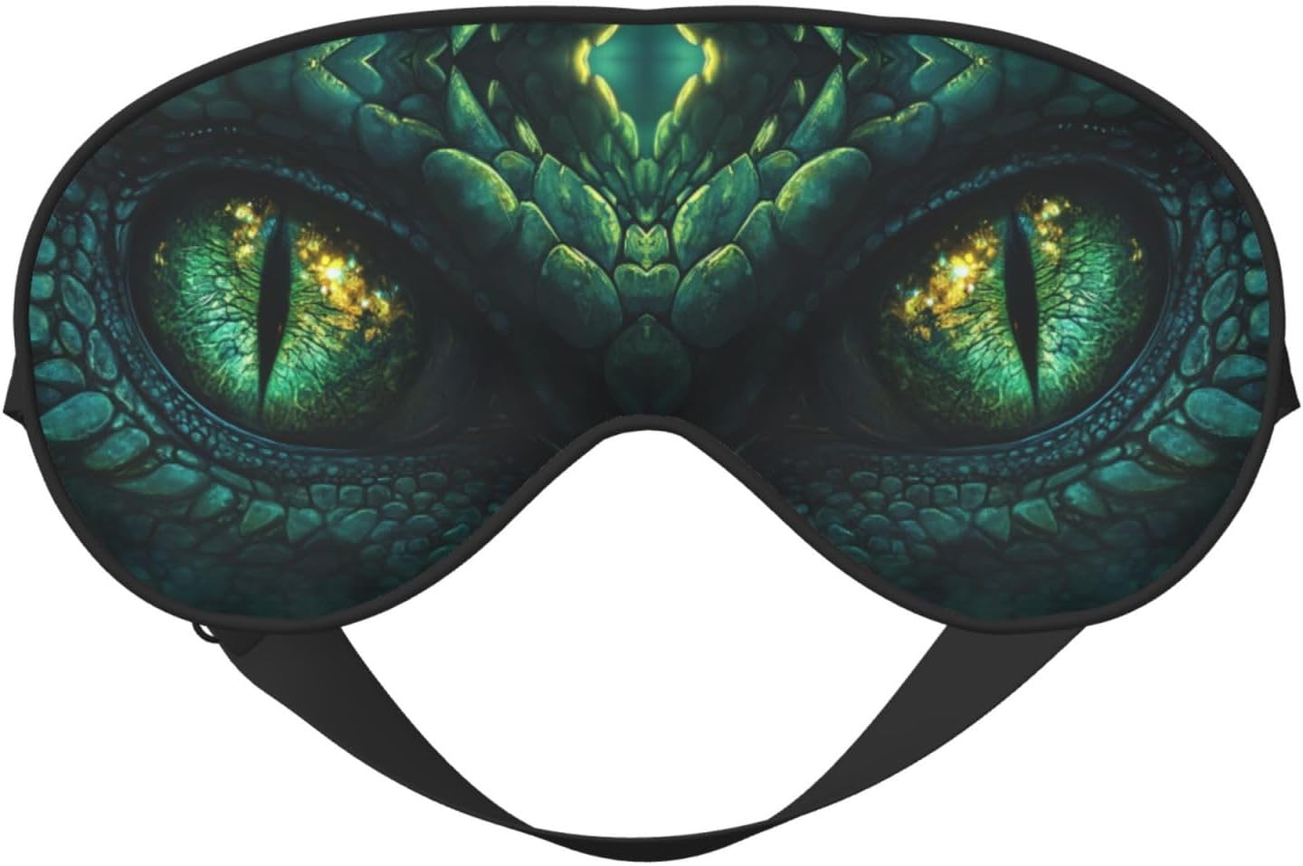 Abstract Green Dinosaur Eyes Sleep Mask Eye Mask with Adjustable Strap Eye Sleep Shade Cover Blocks Light for Women Men Airplane Travel Nap